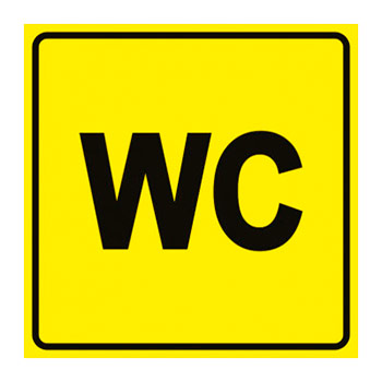 Тактильная пиктограмма «Туалет, WC», ДС57 (пленка, 200х200 мм)